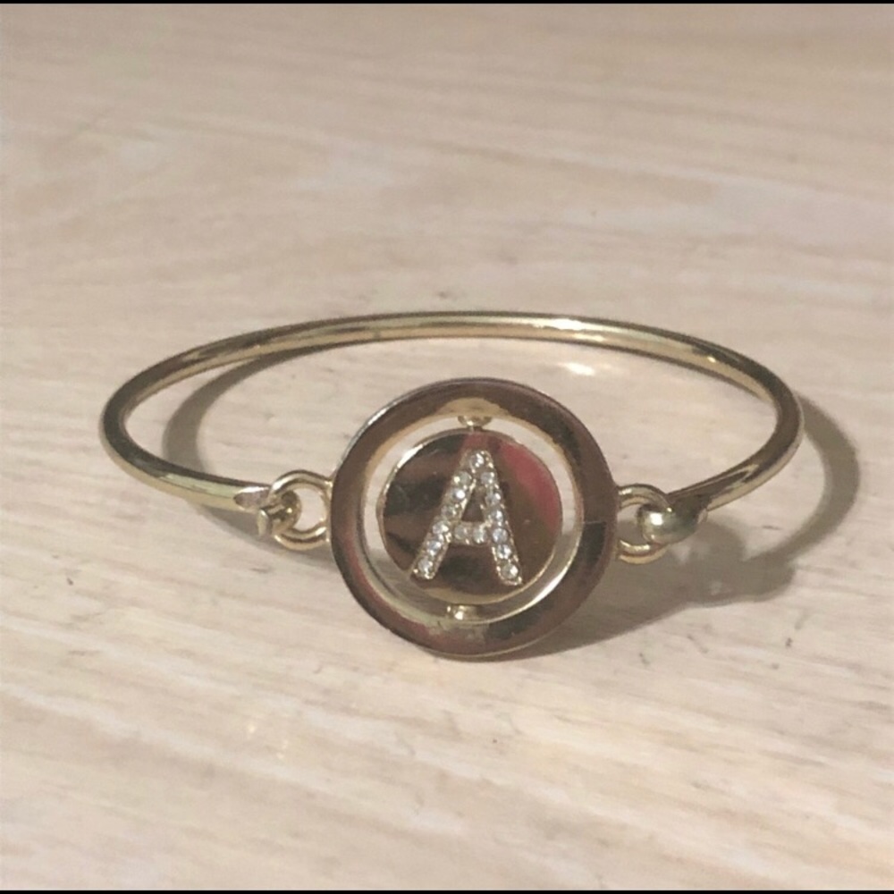 Flippable Jeweled ‘A’ and Heart Bracelet